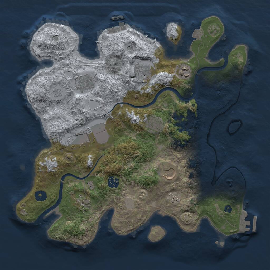 Rust Map: Procedural Map, Size: 3500, Seed: 1112026, 15 Monuments