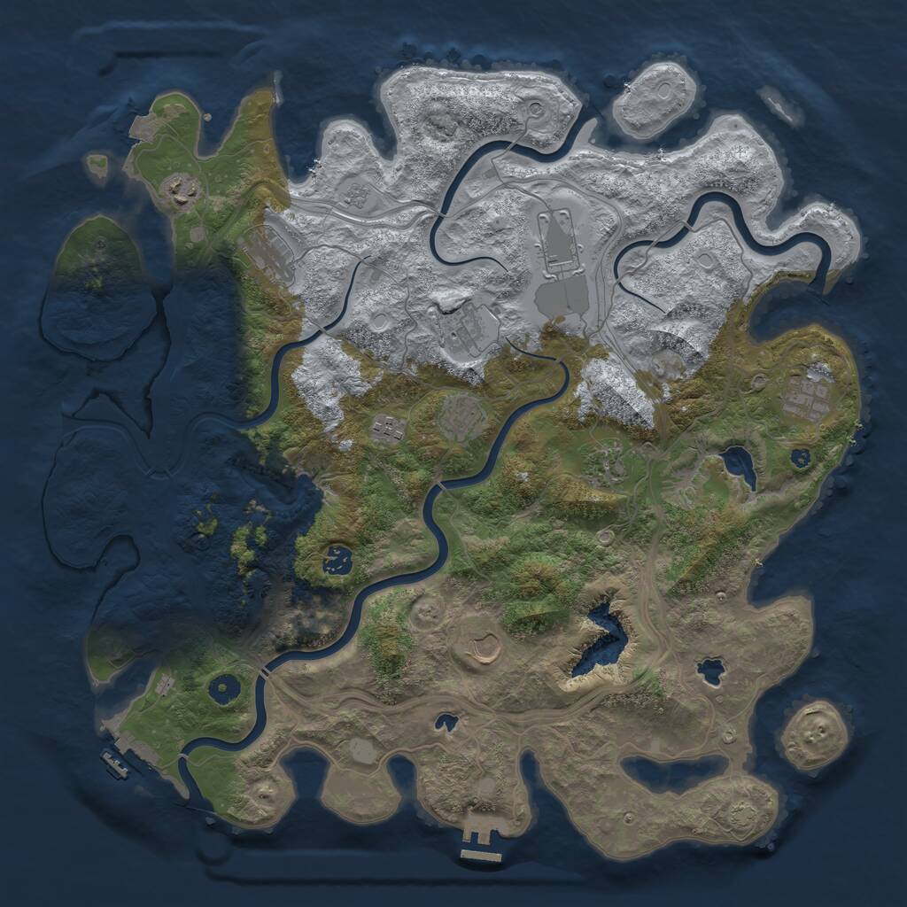 Rust Map: Procedural Map, Size: 4500, Seed: 493079082, 16 Monuments
