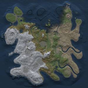 Thumbnail Rust Map: Procedural Map, Size: 3500, Seed: 102909, 14 Monuments
