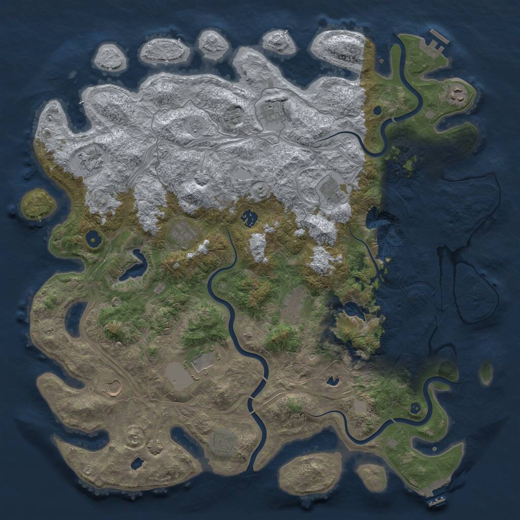 Rust Map: Procedural Map, Size: 4800, Seed: 1303407853, 17 Monuments