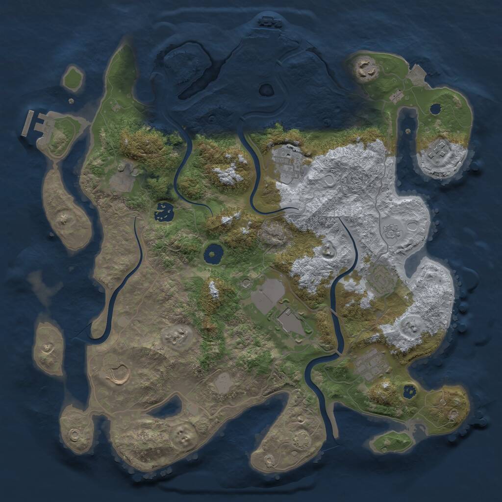 Rust Map: Procedural Map, Size: 3750, Seed: 1226202260, 15 Monuments