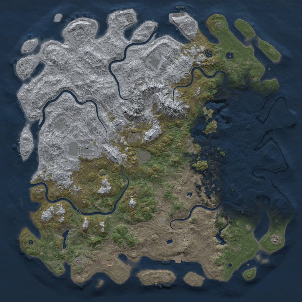 Rust Map: Procedural Map, Size: 6000, Seed: 91804999, 17 Monuments