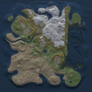 Thumbnail Rust Map: Procedural Map, Size: 3500, Seed: 66554380, 16 Monuments