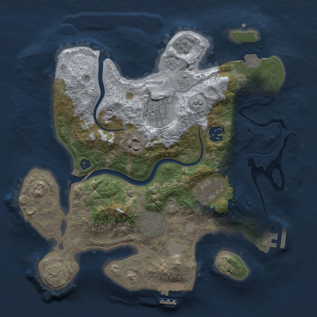 Rust Map: Procedural Map, Size: 3000, Seed: 16975, 12 Monuments