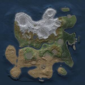 Thumbnail Rust Map: Procedural Map, Size: 3000, Seed: 16975, 16 Monuments