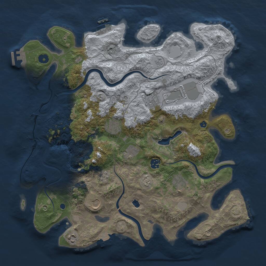 Rust Map: Procedural Map, Size: 4000, Seed: 49165629, 15 Monuments