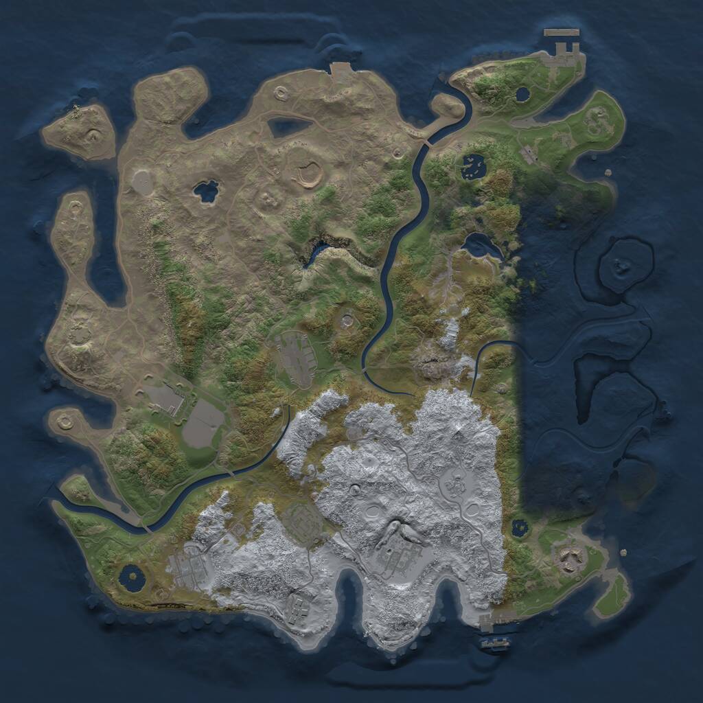 Rust Map: Procedural Map, Size: 4000, Seed: 1533921677, 15 Monuments