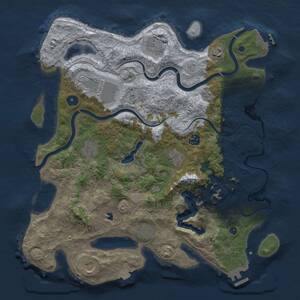 Thumbnail Rust Map: Procedural Map, Size: 4000, Seed: 1443960854, 15 Monuments
