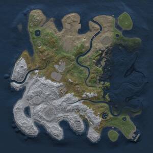 Thumbnail Rust Map: Procedural Map, Size: 3700, Seed: 1188848679, 13 Monuments