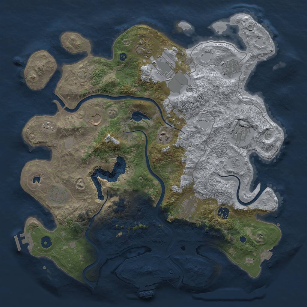 Rust Map: Procedural Map, Size: 4000, Seed: 84739261, 16 Monuments