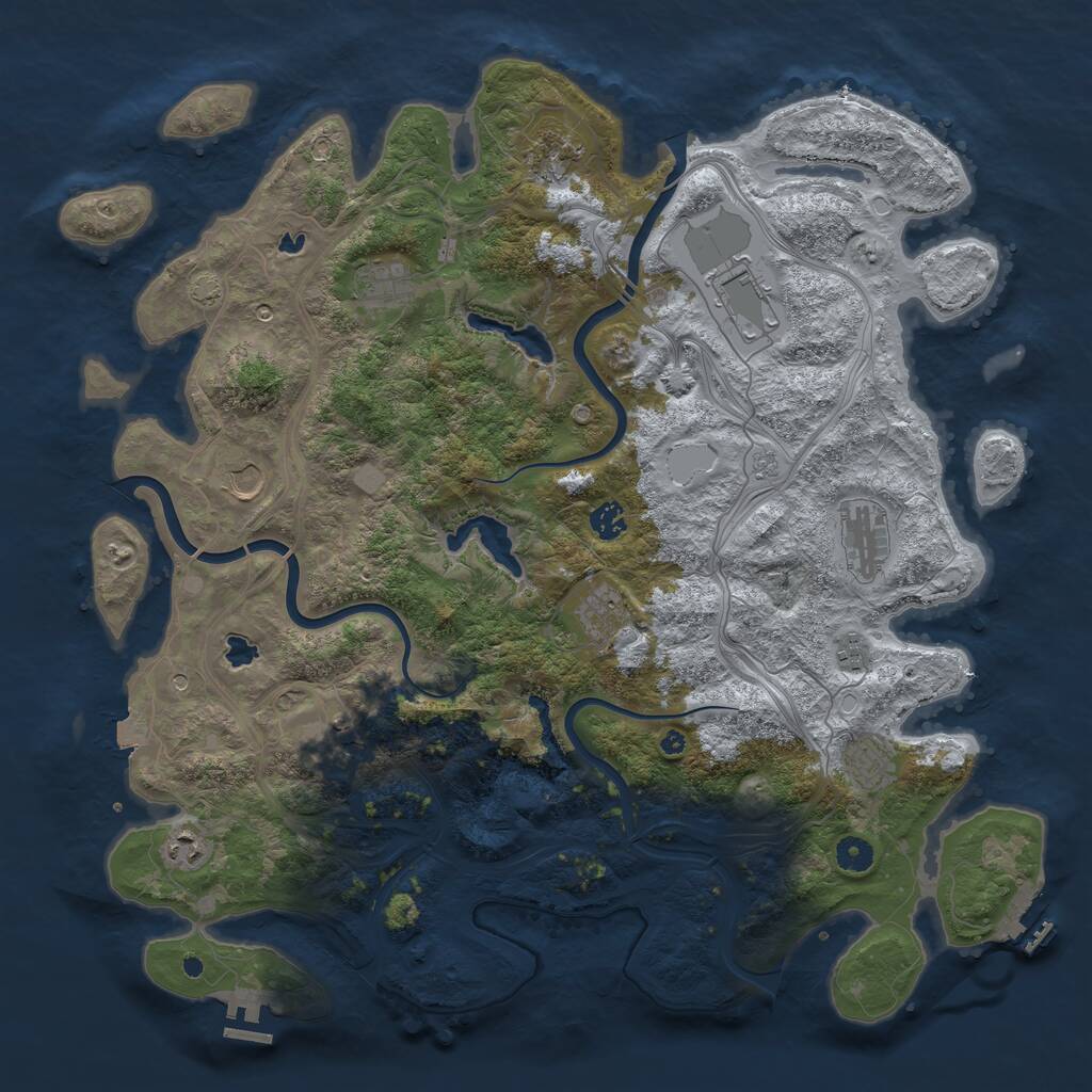Rust Map: Procedural Map, Size: 4500, Seed: 498108962, 17 Monuments