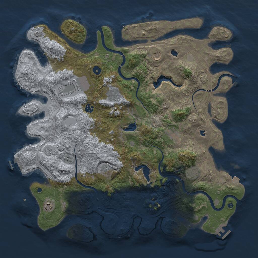 Rust Map: Procedural Map, Size: 4500, Seed: 1454512385, 15 Monuments