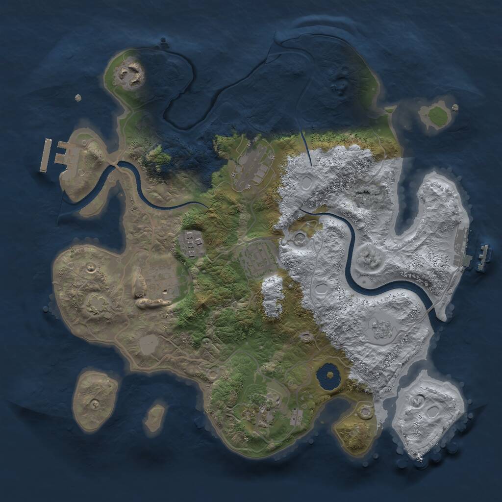 Rust Map: Procedural Map, Size: 3000, Seed: 1384531811, 12 Monuments