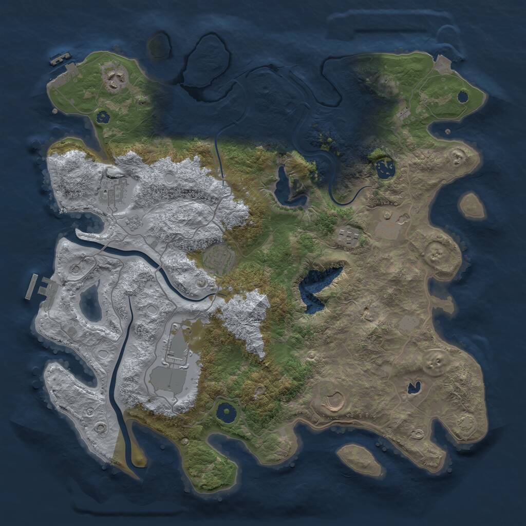 Rust Map: Procedural Map, Size: 4000, Seed: 1102970146, 14 Monuments
