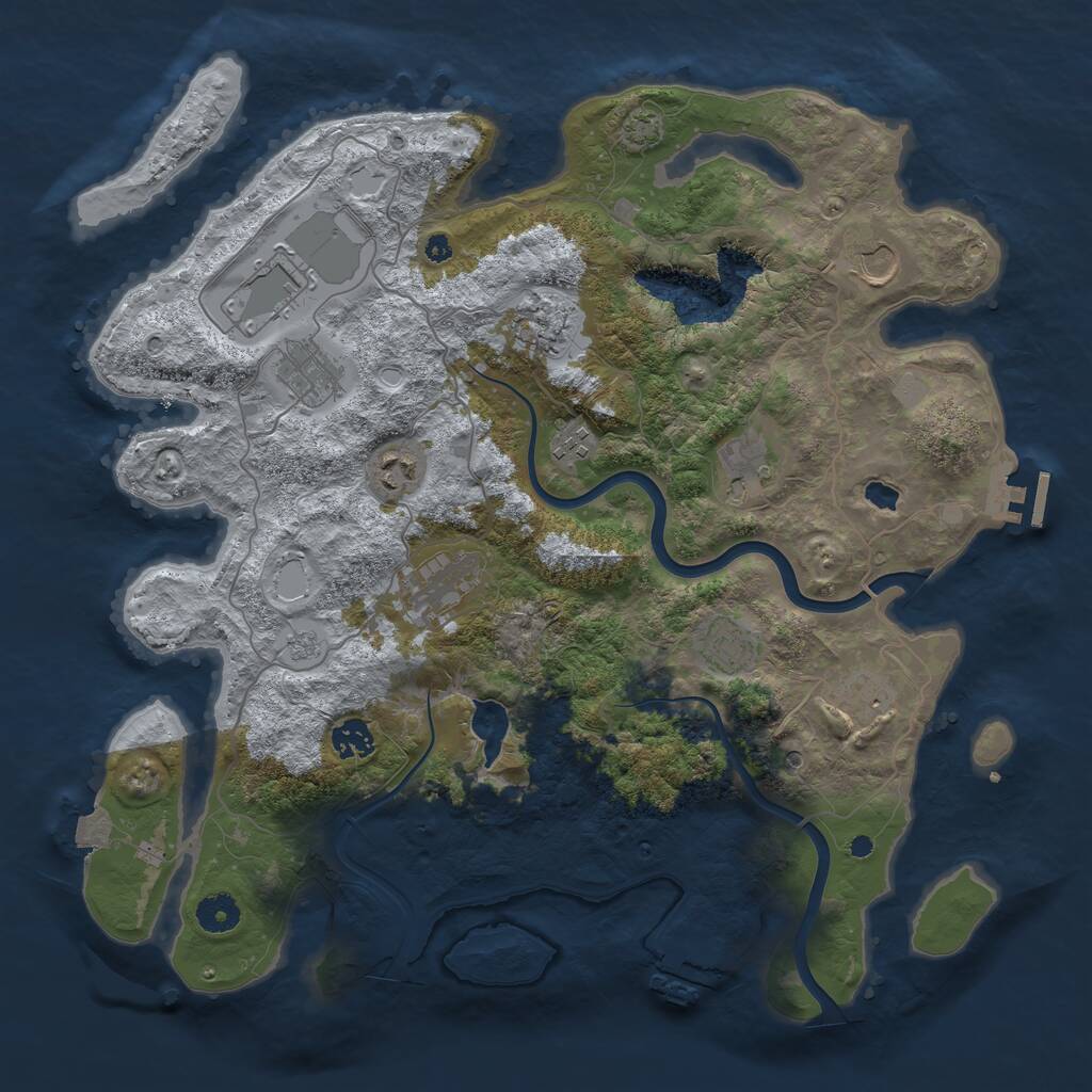 Rust Map: Procedural Map, Size: 4000, Seed: 1082880487, 17 Monuments