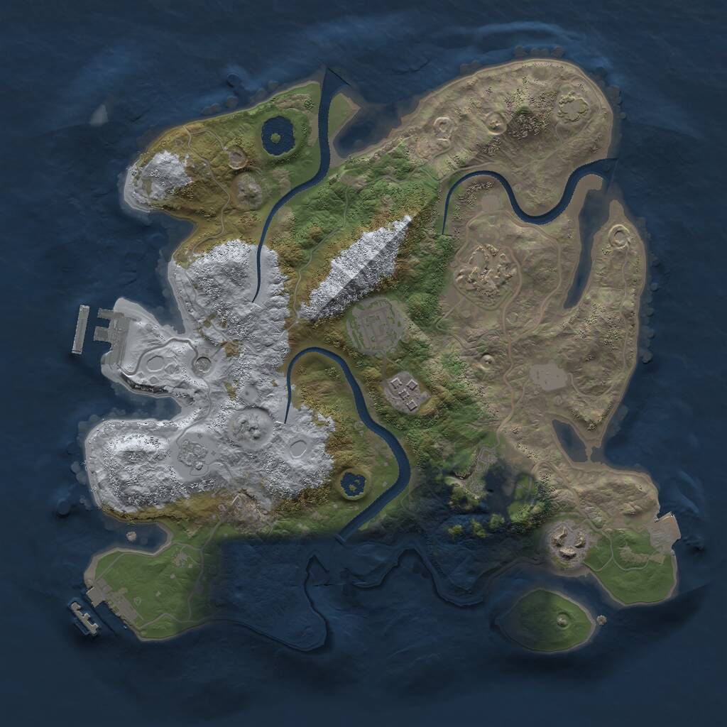 Rust Map: Procedural Map, Size: 3000, Seed: 4976803, 11 Monuments