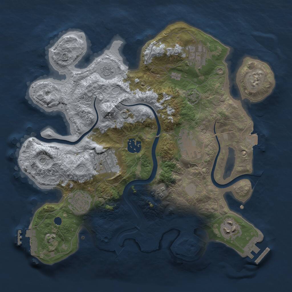 Rust Map: Procedural Map, Size: 3000, Seed: 234347, 13 Monuments