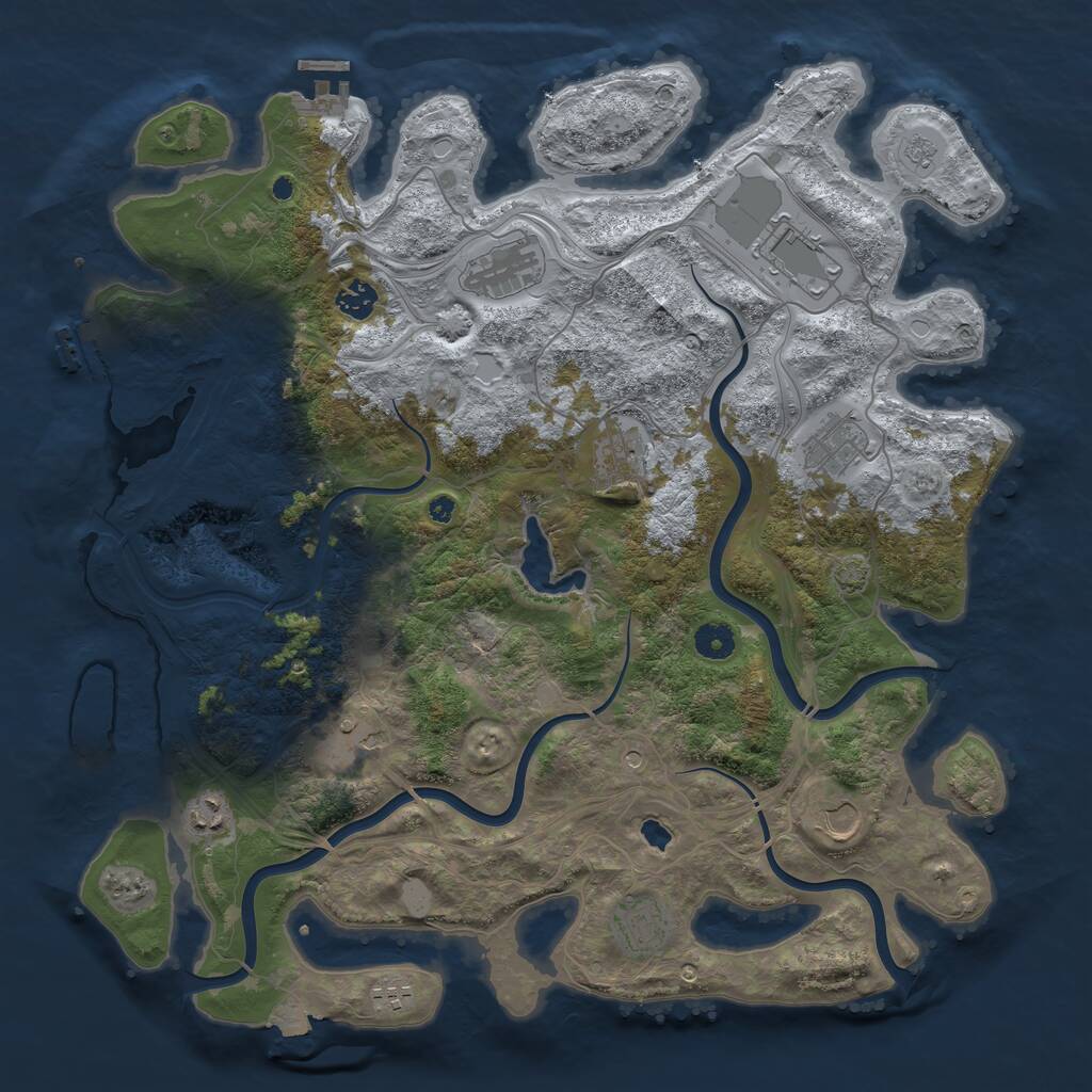 Rust Map: Procedural Map, Size: 4250, Seed: 721730823, 16 Monuments