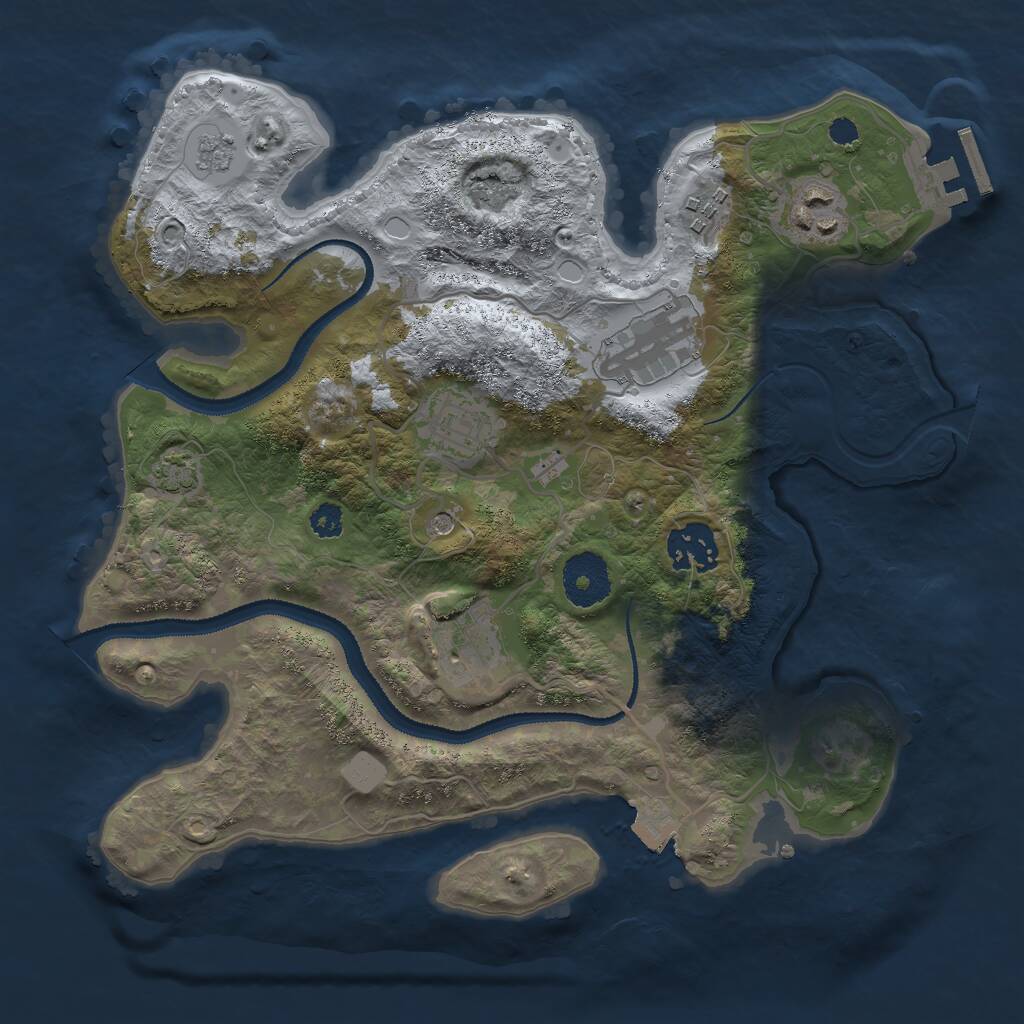 Rust Map: Procedural Map, Size: 3000, Seed: 83267, 11 Monuments