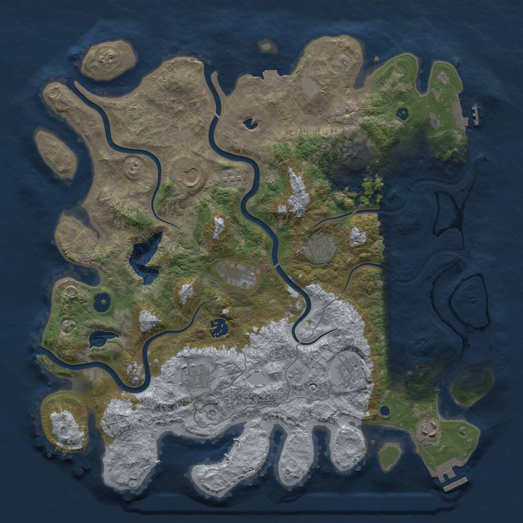 Rust Map: Procedural Map, Size: 4200, Seed: 489586176, 15 Monuments