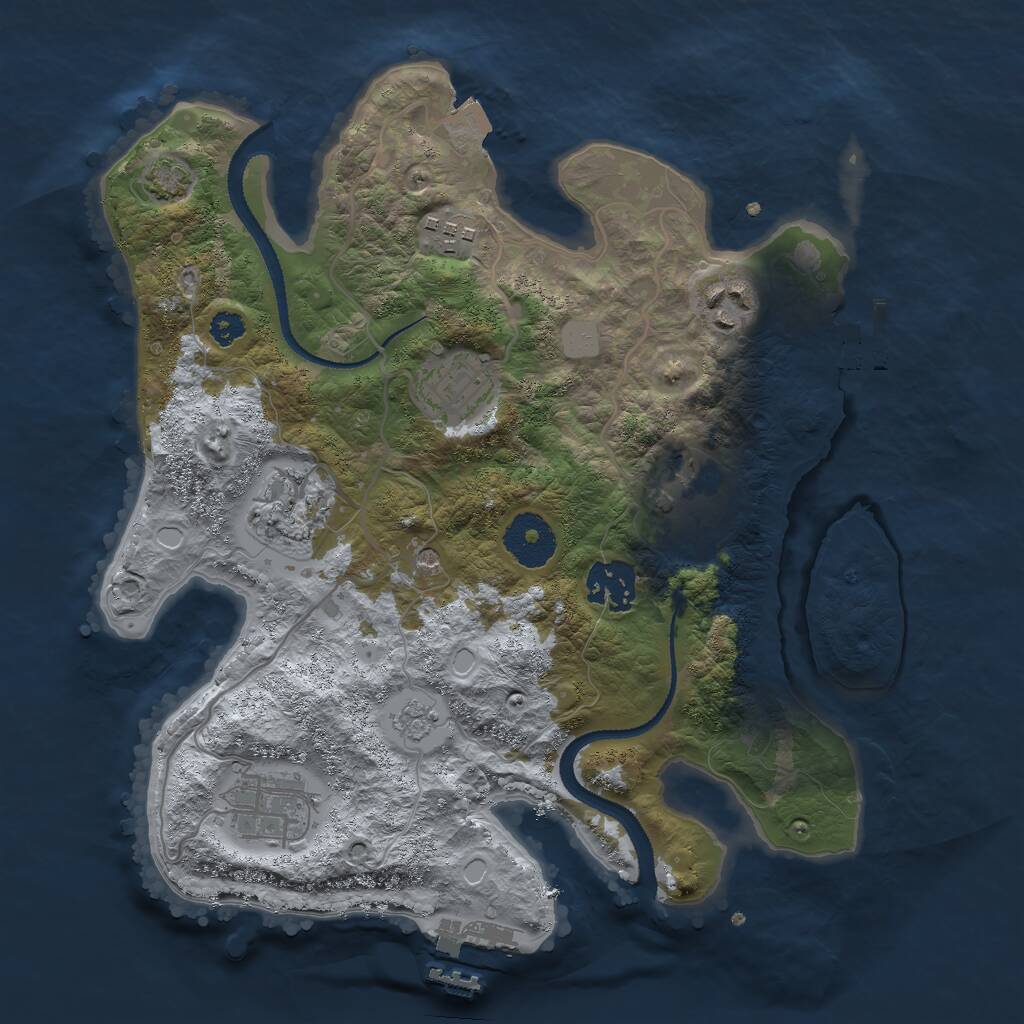 Rust Map: Procedural Map, Size: 2989, Seed: 49897, 13 Monuments
