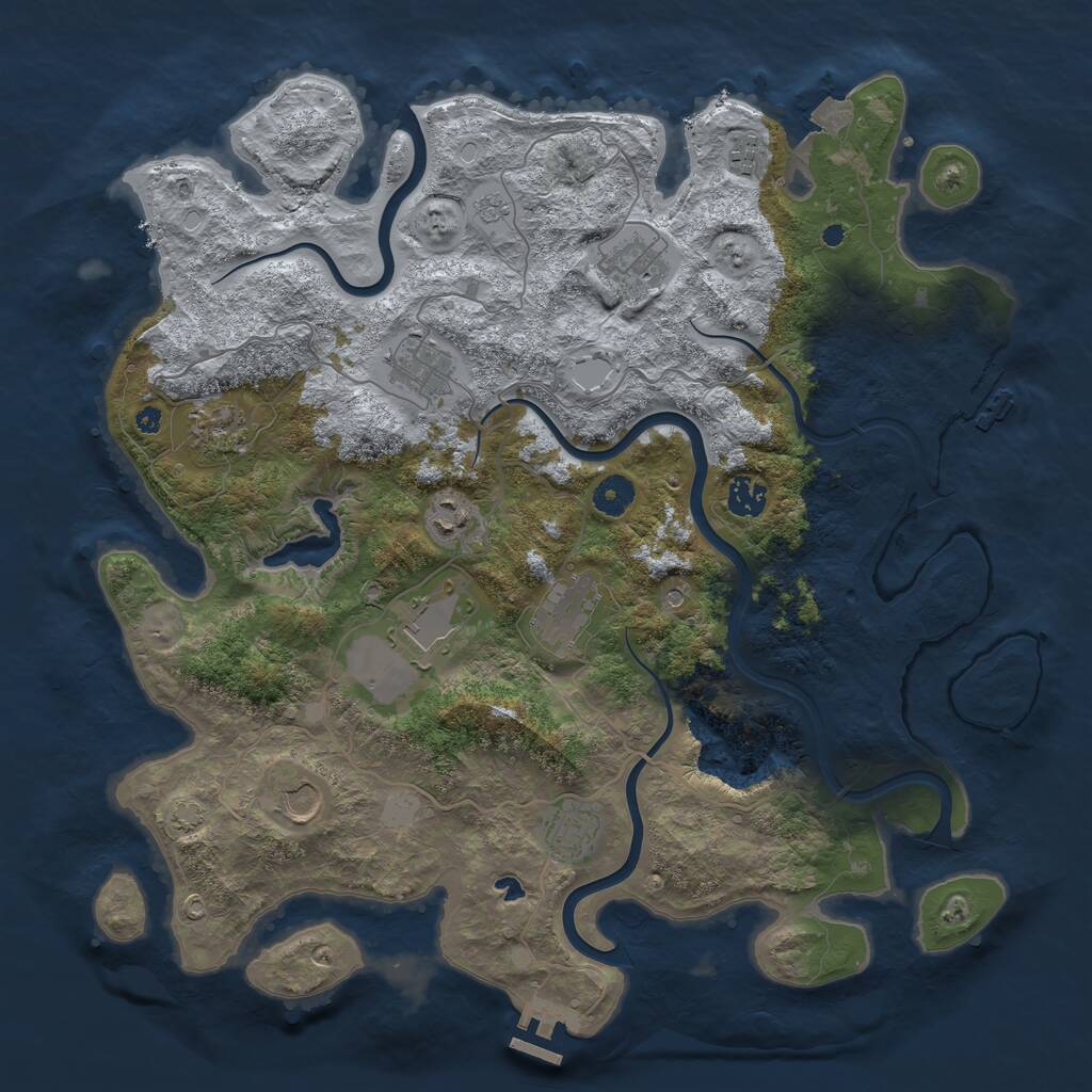 Rust Map: Procedural Map, Size: 4096, Seed: 1135992924, 16 Monuments