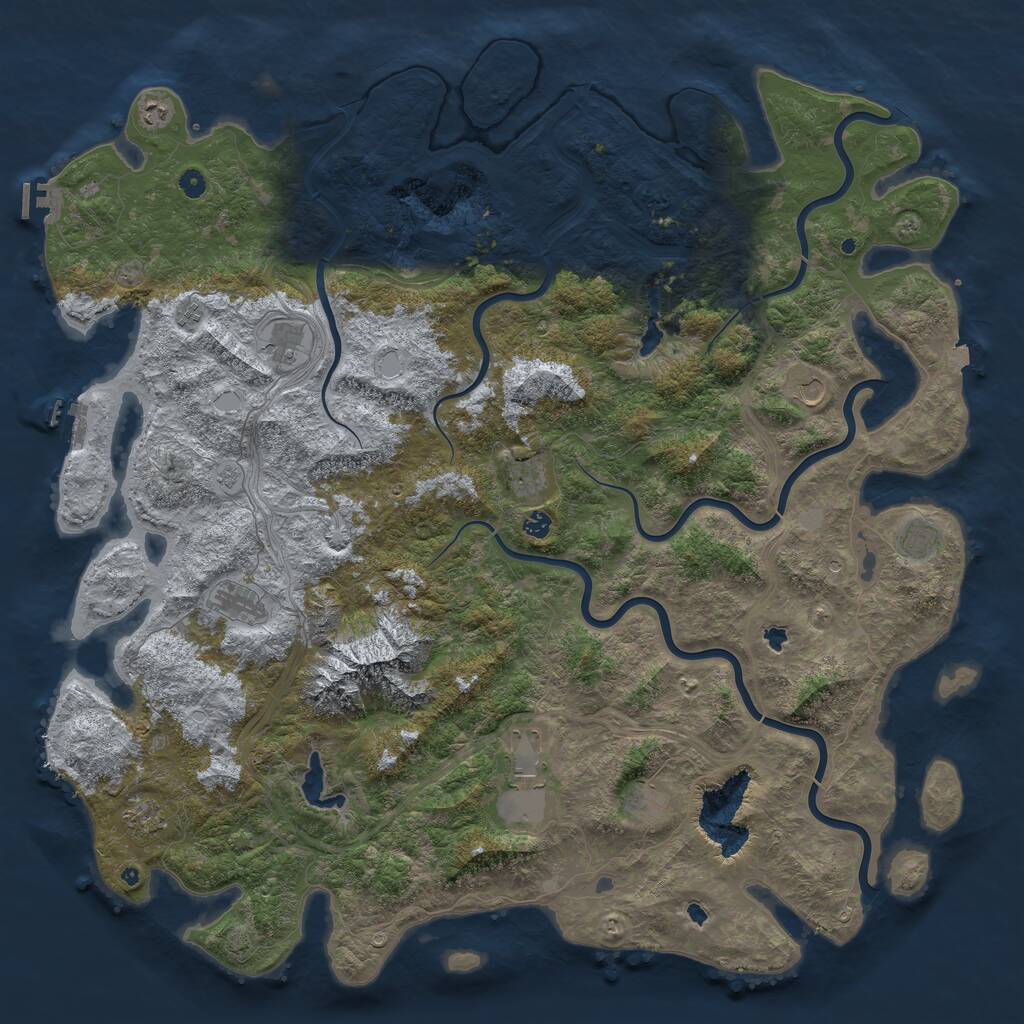 Rust Map: Procedural Map, Size: 5700, Seed: 1185724181, 17 Monuments