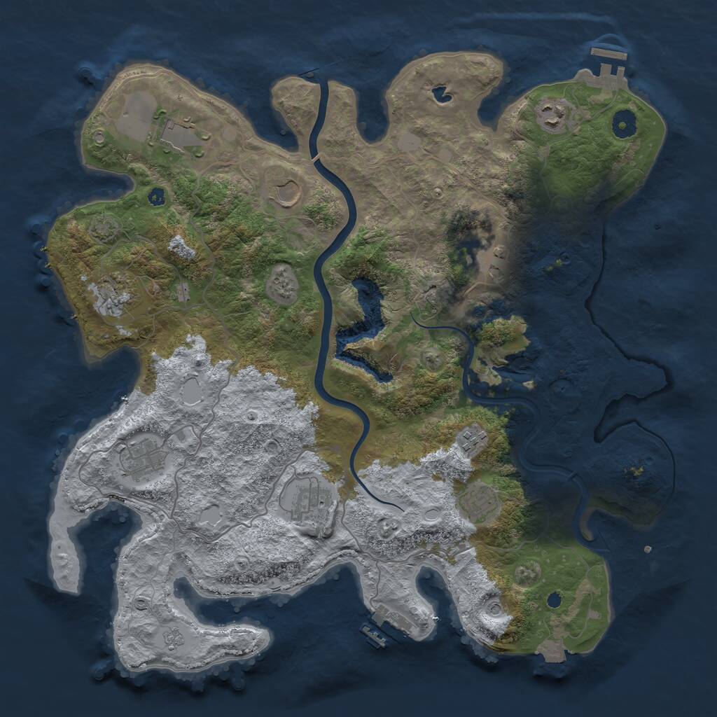 Rust Map: Procedural Map, Size: 4000, Seed: 1420755157, 15 Monuments