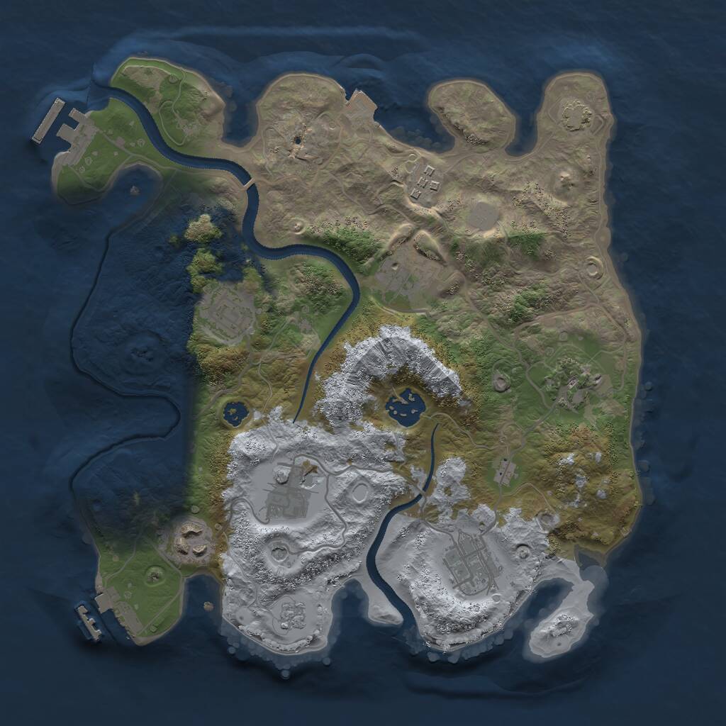 Rust Map: Procedural Map, Size: 3000, Seed: 1613563565, 14 Monuments