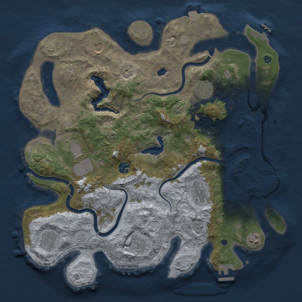 Rust Map: Procedural Map, Size: 4000, Seed: 2469942, 15 Monuments