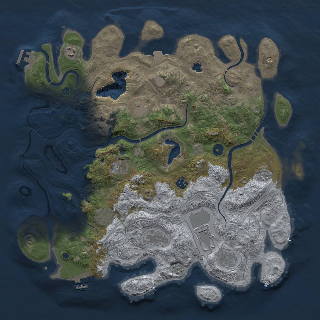 Rust Map: Procedural Map, Size: 4250, Seed: 299056426, 16 Monuments
