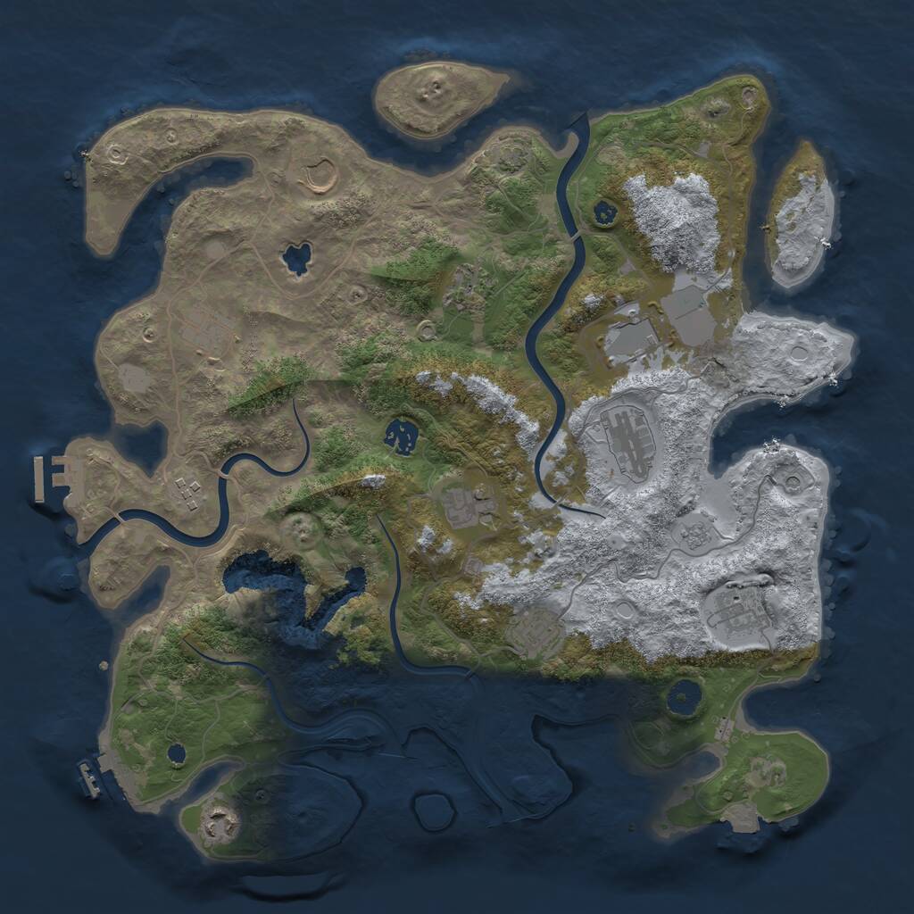 Rust Map: Procedural Map, Size: 4000, Seed: 1966223026, 17 Monuments