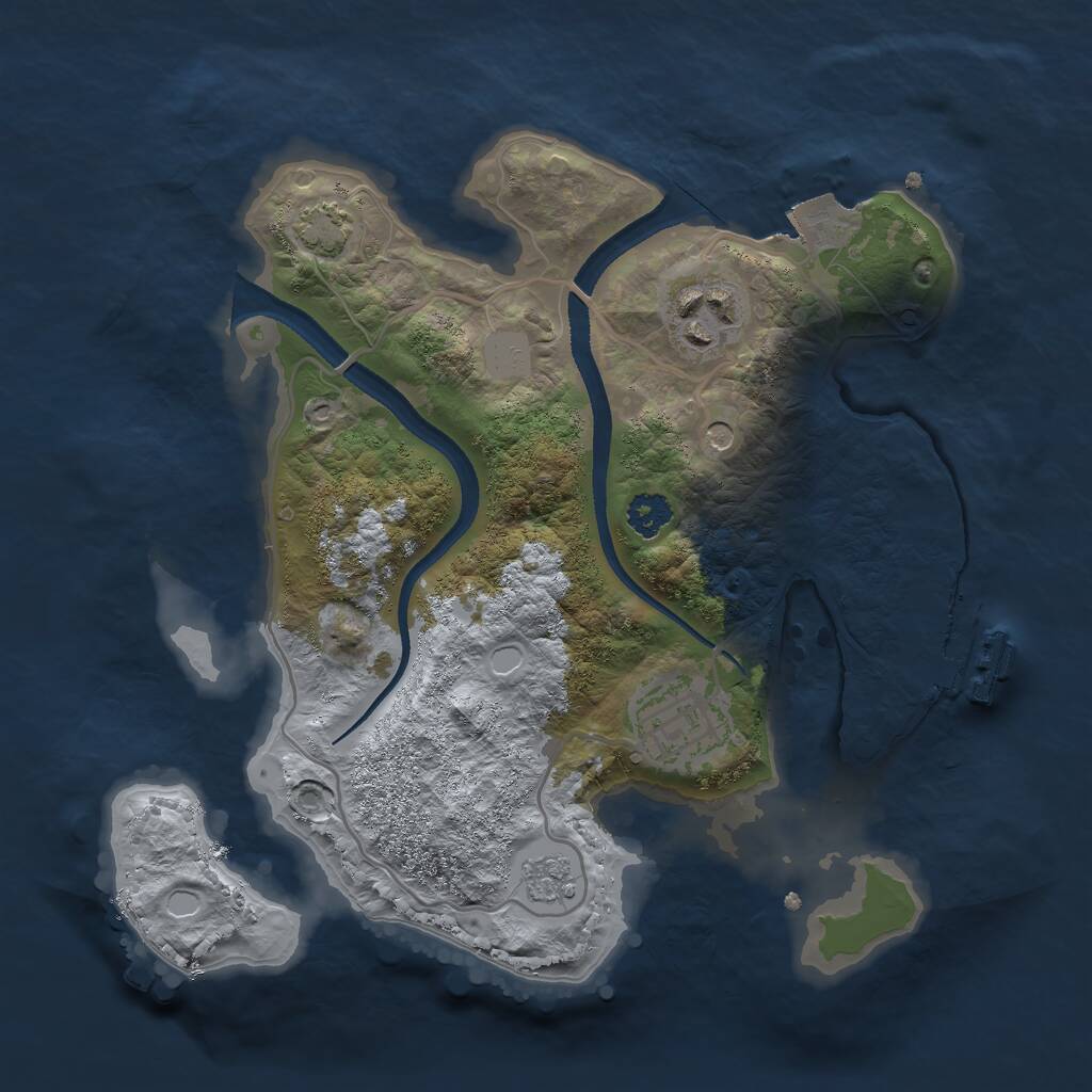 Rust Map: Procedural Map, Size: 2500, Seed: 180703, 7 Monuments