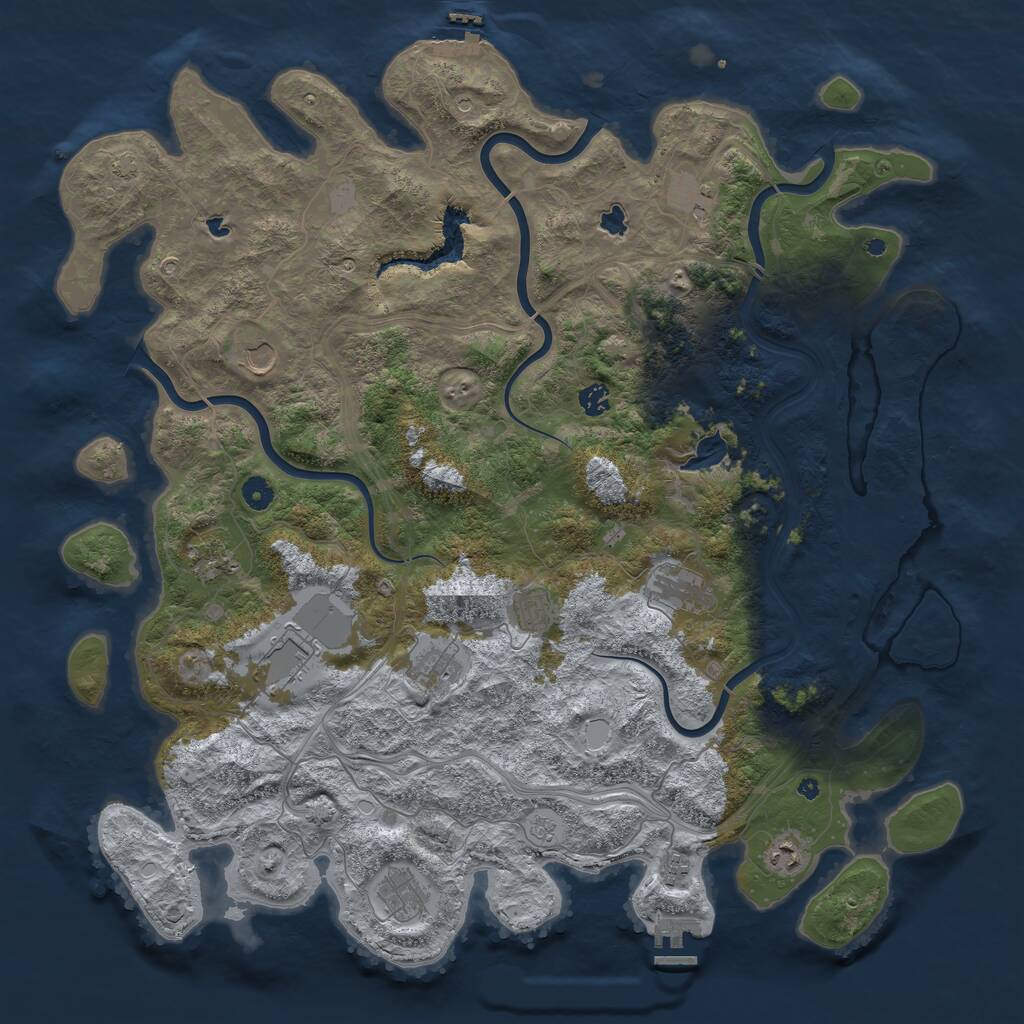 Rust Map: Procedural Map, Size: 4800, Seed: 195272134, 17 Monuments