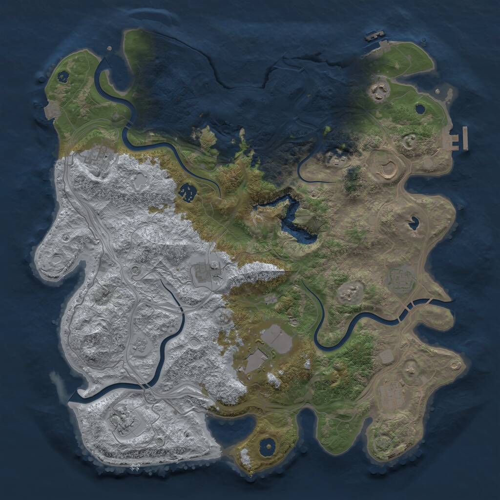 Rust Map: Procedural Map, Size: 4250, Seed: 126560184, 16 Monuments