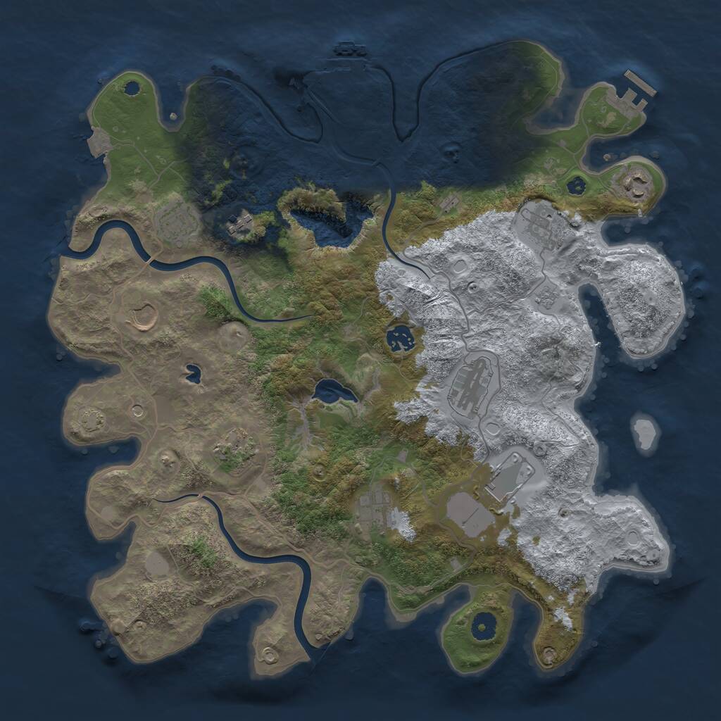 Rust Map: Procedural Map, Size: 4000, Seed: 1802870557, 16 Monuments