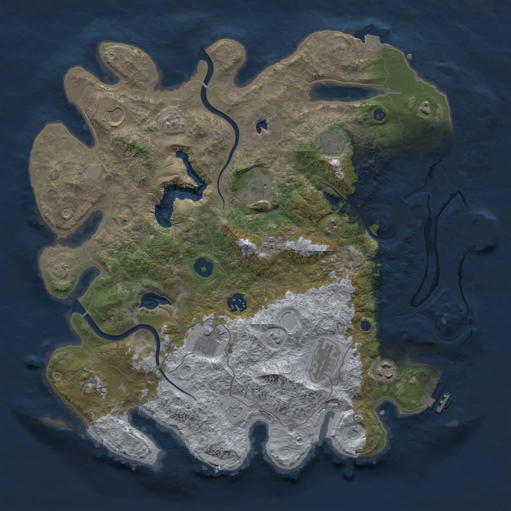 Rust Map: Procedural Map, Size: 4000, Seed: 1644395039, 15 Monuments