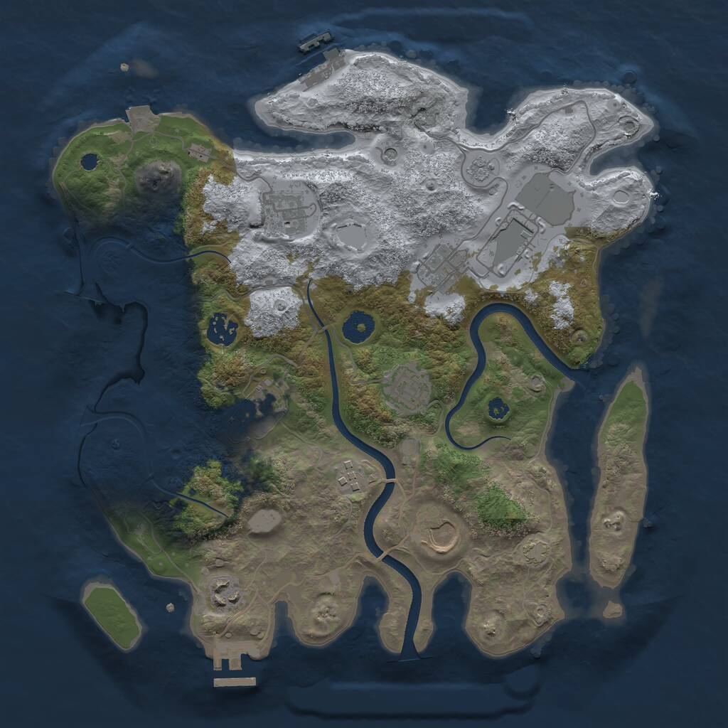 Rust Map: Procedural Map, Size: 3500, Seed: 21001488, 15 Monuments