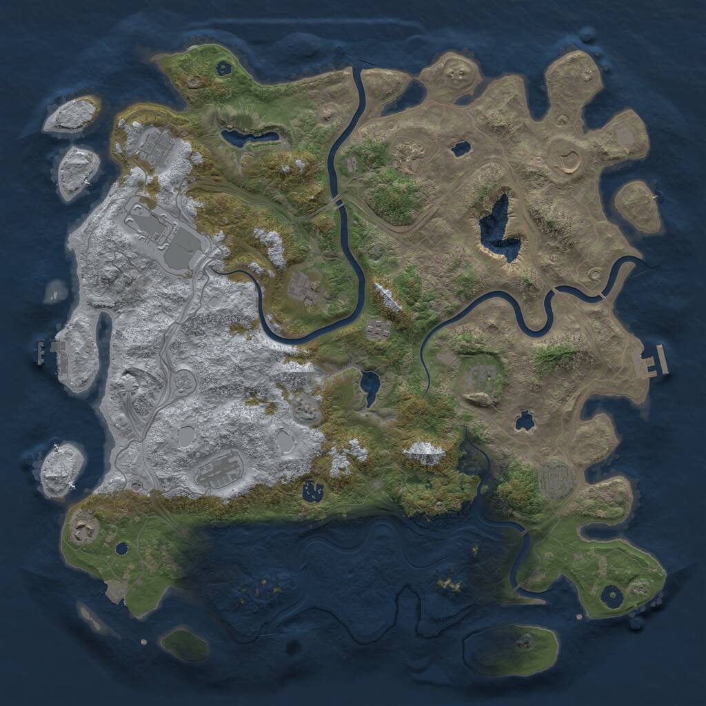 Rust Map: Procedural Map, Size: 4750, Seed: 1617744607, 17 Monuments