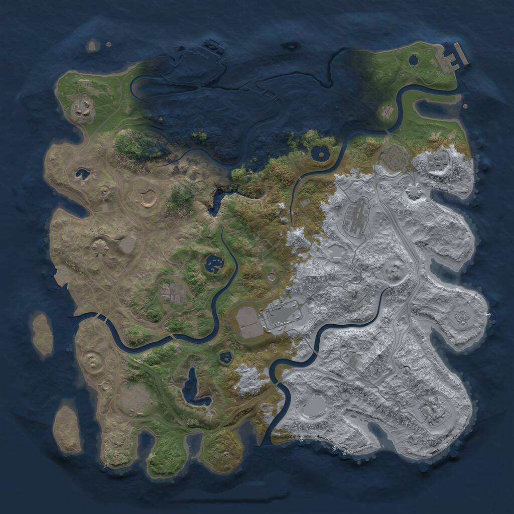 Rust Map: Procedural Map, Size: 4250, Seed: 1446541271, 16 Monuments