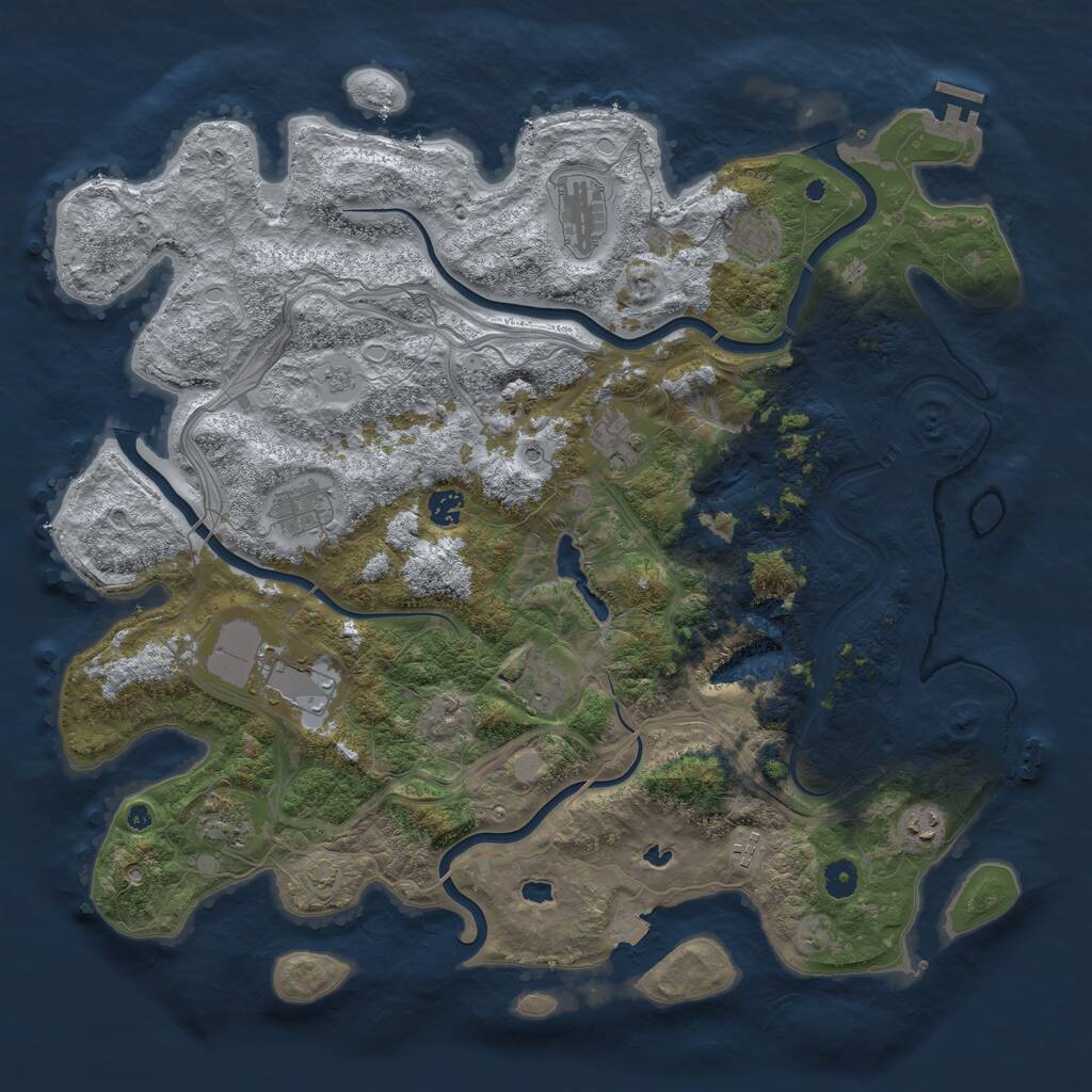 Rust Map: Procedural Map, Size: 4500, Seed: 1602896531, 16 Monuments