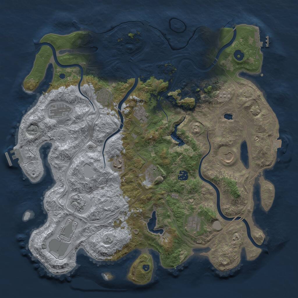 Rust Map: Procedural Map, Size: 4250, Seed: 498878, 17 Monuments