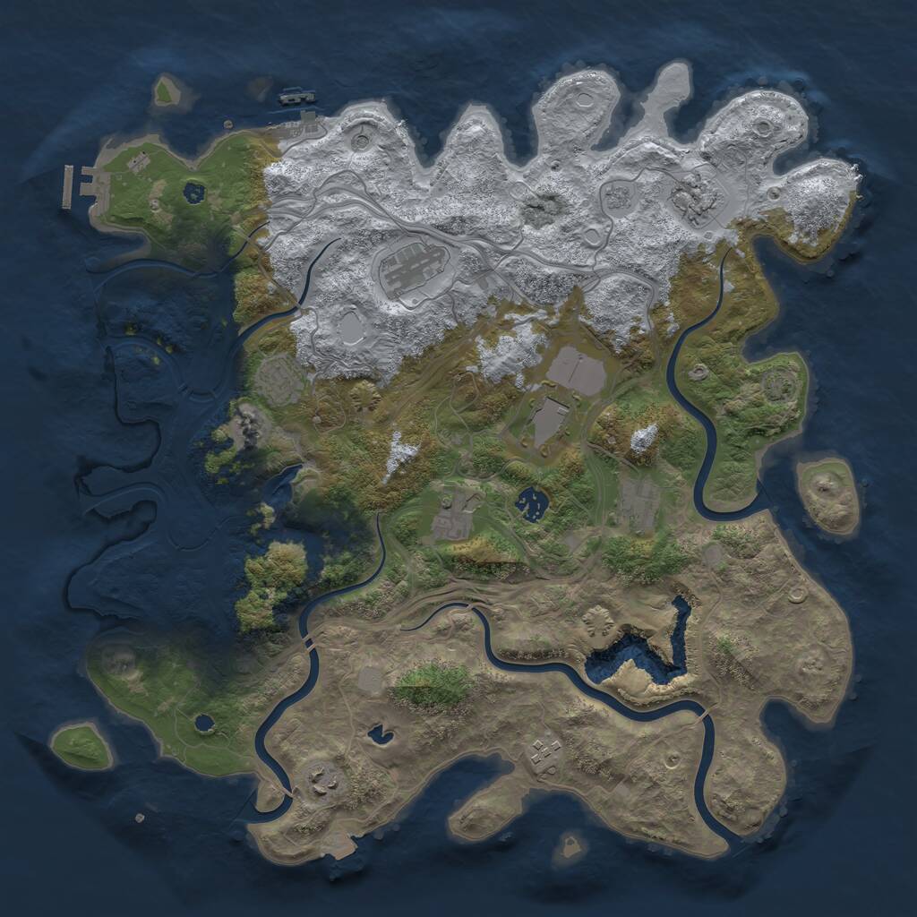 Rust Map: Procedural Map, Size: 4250, Seed: 993342437, 15 Monuments