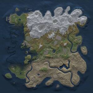 Thumbnail Rust Map: Procedural Map, Size: 4250, Seed: 993342437, 15 Monuments