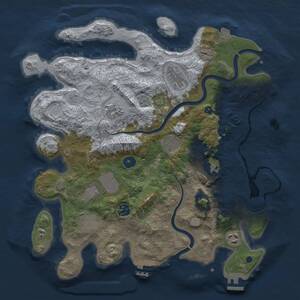 Thumbnail Rust Map: Procedural Map, Size: 3750, Seed: 75, 15 Monuments