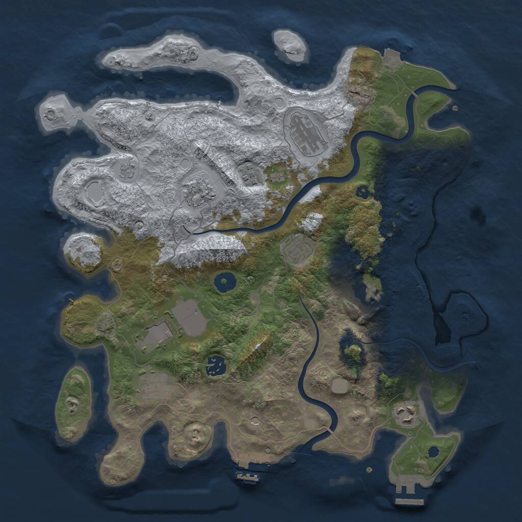 Rust Map: Procedural Map, Size: 3750, Seed: 75, 15 Monuments