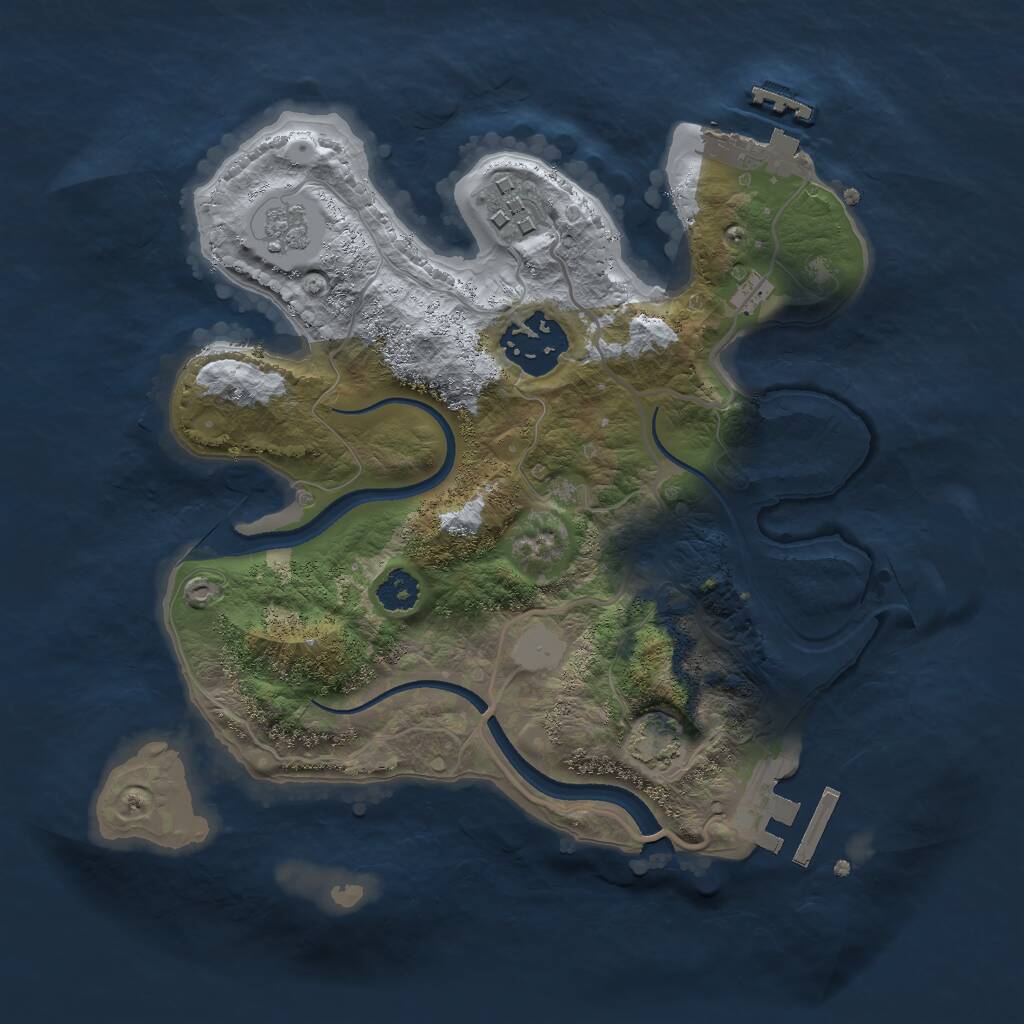 Rust Map: Procedural Map, Size: 2500, Seed: 2122131111, 7 Monuments