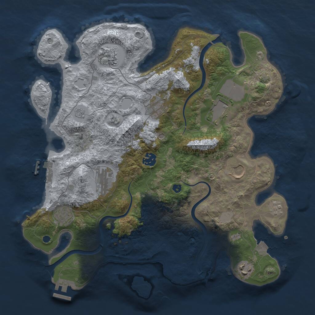 Rust Map: Procedural Map, Size: 3500, Seed: 789523158, 15 Monuments