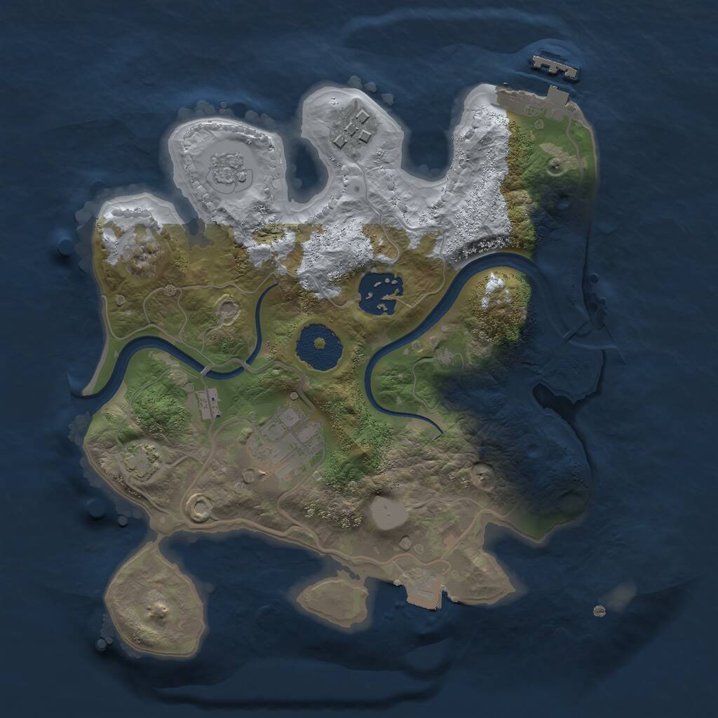 Rust Map: Procedural Map, Size: 2400, Seed: 792792, 7 Monuments