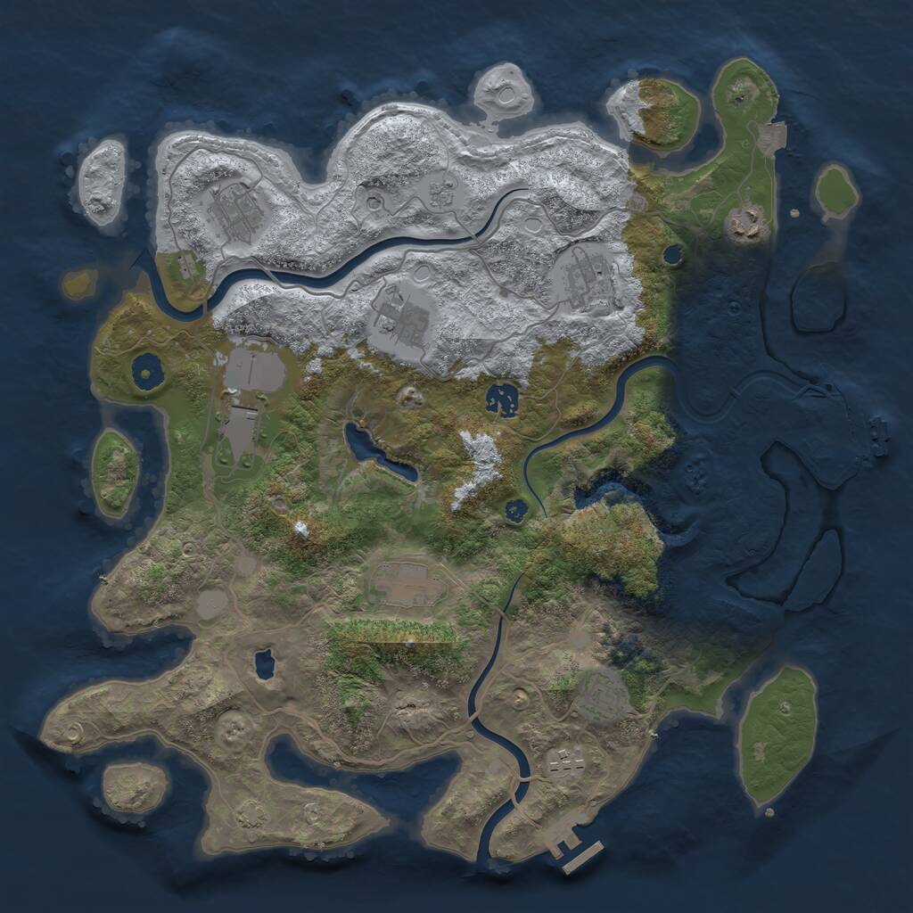 Rust Map: Procedural Map, Size: 4000, Seed: 47156, 15 Monuments